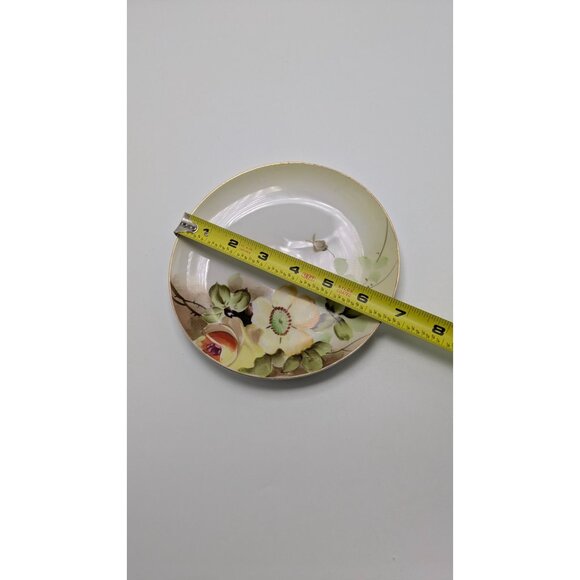 Vintage Hand Painted Nippon Floral Plate Gold Trim - Picture 2 of 4